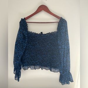 Shirred crop blouse